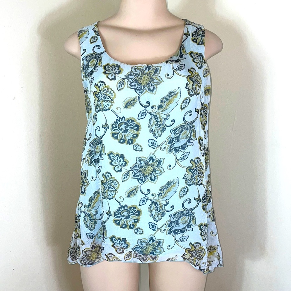 Elana Baldi Silk Layered Sleeveless Open Back Tank